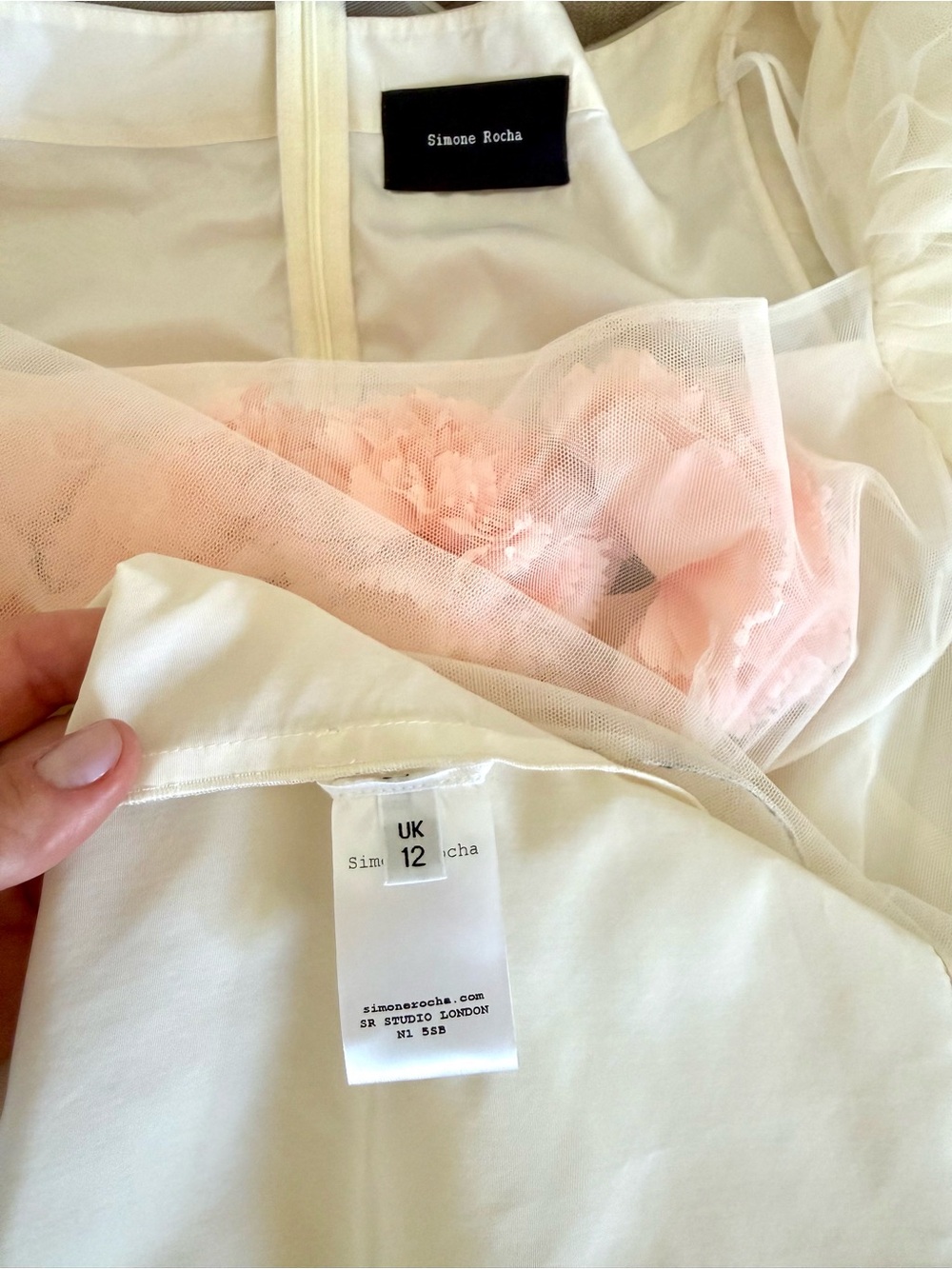 Simone Rocha Exclusive Bridal Carnation Ivory Tulle Dress UK 12 / US Large NWT - Picture 14 of 16